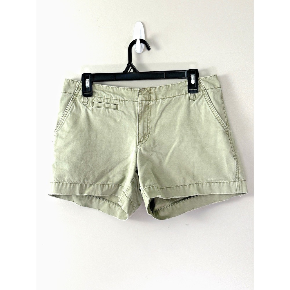 VTG 90s Y2K Low Rise Mini Utility Cargo Shorts 6 Olive Camp Ready Preppy Grunge